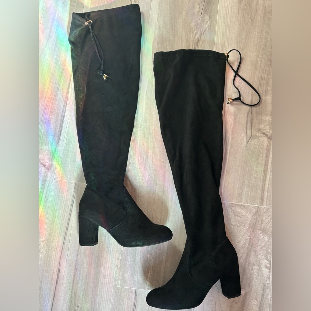 RF ROOM OF FASHION Chateau Women's Over The Knee Block Heel Stretch Boots